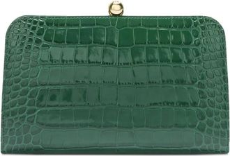 Furla Alba clutch met krokodillen-reli&euml;f - Groen