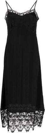 Simone Rocha lace-trim slip dress - women - Silk/Polyamide/Acetate - 10 - Black
