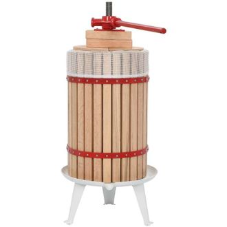 vidaXL Prensa De Vino Y Fruta Con Pa&ntilde;o De Tela 24 L Madera De Roble Vidaxl