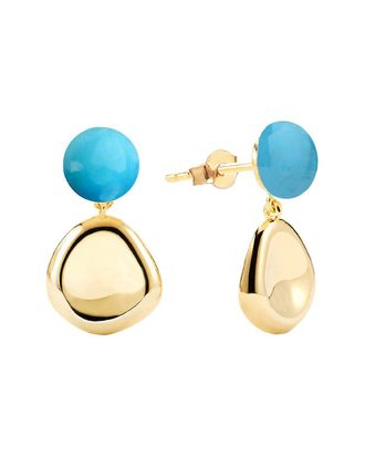 Gabi Rielle 14K Over Silver Turquoise Stackable Earring