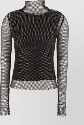 Sportmax sheer mesh overlay crewneck knitwear