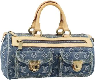 Louis Vuitton Pre-owned Vintage Monogram Denim Hand Bag - Dames - Vintage Handtas - Blauw - ONE Size - Denim - Vintage