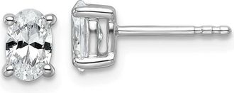 Diamond2Deal 14k Gold 3/4 ct Oval Lab Grown Diamond Stud Earrings VS Clarity, D-E Color