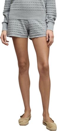 Barefoot Dreams Heathered Cotton Tulip Pointelle Lounge Shorts in Heather Frost at Nordstrom, Size X-Small
