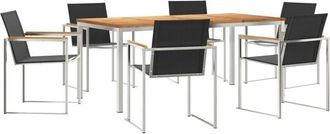 vidaXL Garden Dining Set 7 pcs Solid Wood Teak Vidaxl