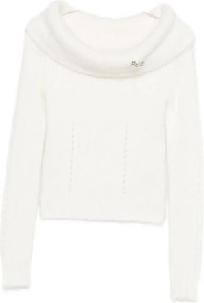 Blumarine cowl-neck sweater - White