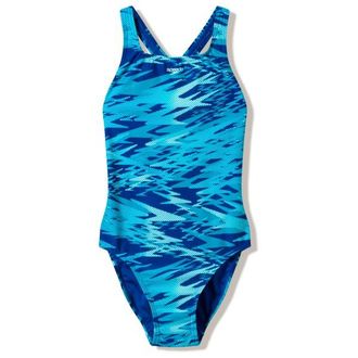 Speedo Hyperboom Print Medalist One Piece Badeanzug f&uuml;r Damen | blau