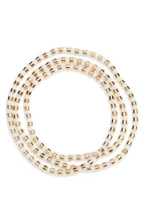 Nordstrom Beaded Convertible Bracelet in White- Gold at Nordstrom