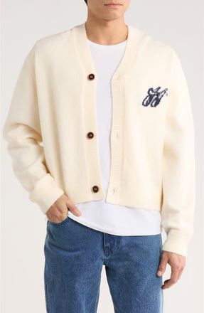 Honor The Gift H Monogram Cardigan in Bone at Nordstrom, Size Xx-Large