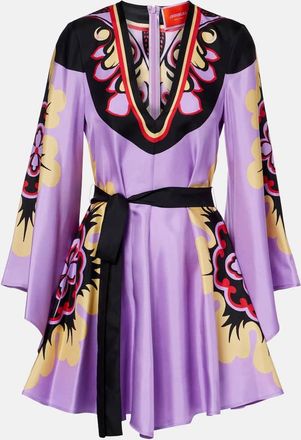 La DoubleJ Miniabito Magnifico Plac&eacute;e in twill di seta