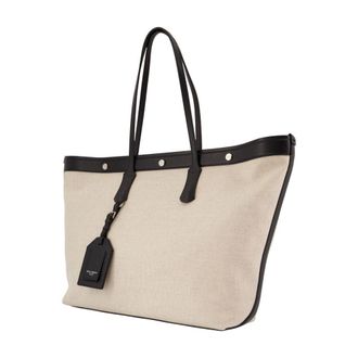 Dolce & Gabbana Mens Canvas And Leather Tote Beige