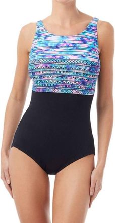 Gabar Speed Stripe D-Cup Hydrofinity High Neck One Piece Swimsuit In Black