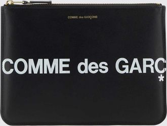 Comme Des Gar&ccedil;ons Printed Logo Leather Document Holder Pouch