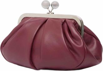 Max Mara Womens Clutch Bag Prati Burgundy Leather Handbags Hand
