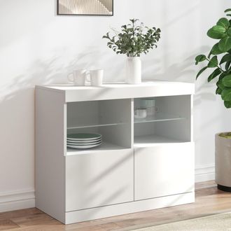 vidaXL Aparador Con Luces Led Blanco 81x37x67 Cm Vidaxl