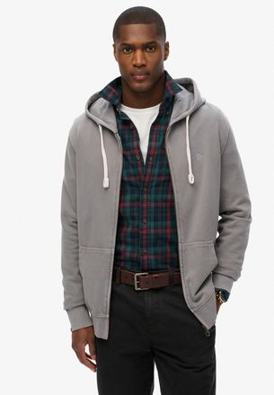 Superdry Kapuzensweatjacke SUPERDRY CLASSIC ESSENTIAL ZIPHOOD, Herren, Gr. XXL, charcoal grau, angeraute Sweatware, Obermaterial: 100% Baumwolle, unifarben, re