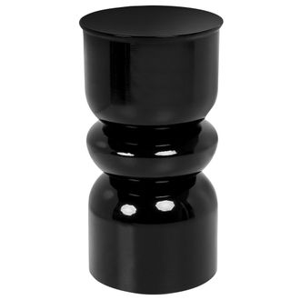 Beliani Mesa Auxiliar Elegante Redonda De Hierro Pintada Para Interiores Peana Negro Page