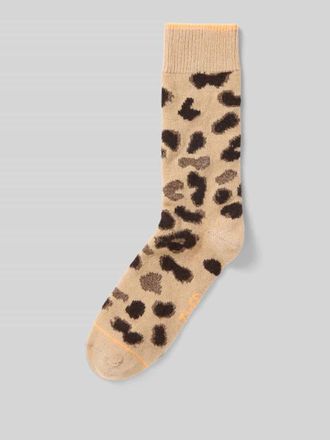 Unio Hamburg Socken mit Kaschmir-Anteil im Allover-Look in Beige, Gr&ouml;&szlig;e 36-38