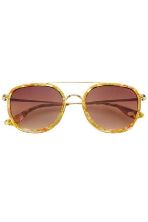 Freyrs Eyewear Weston Round Sunglasses in Yellow Tortoise at Nordstrom