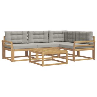 vidaXL Conjunto De Sof&aacute;s De Exterior 5 Pcs Blanco Y Gris Claro Vidaxl