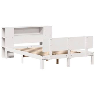 Berkfield Home Decorative Bookcase Bed without Mattress White 140x200cm Solid Wo | Size: 140x200 cm