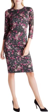 Kensie 3/4 Sleeve Bodycon Dress In Floral