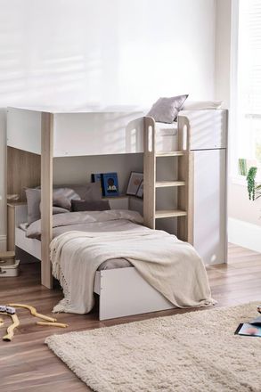 Julian Bowen Horizon Single White & Wood Effect Multiway Bunk Bed