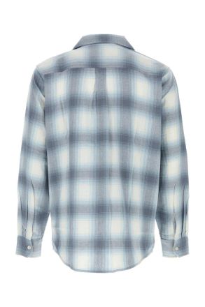 Carhartt Work in Progress Mens Embroidered Cotton L-S Tyers Shirt Tyerscheckshadyblue Exterior: Camicie