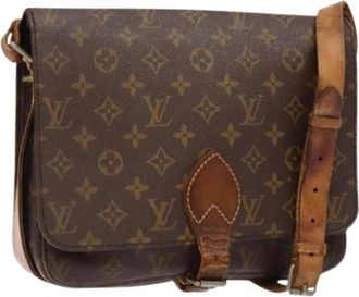 Louis Vuitton Tweedehands Canvas Louis Vuitton tassen - Dames - Vintage Schoudertas - Bruin - ONE Size - Vintage