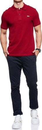 Lacoste Short Sleeve Classic Pique Polo Shirt In Bordeaux