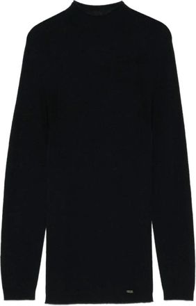 Emporio Armani Truien & Vesten, Dames, Zwart, S, Nylon, Zwarte Zijde & Nylon Trui