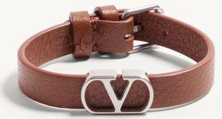 Valentino Garavani Bracciale VLogo Signature In Vitello Granato Uomo SELLERIA UNI