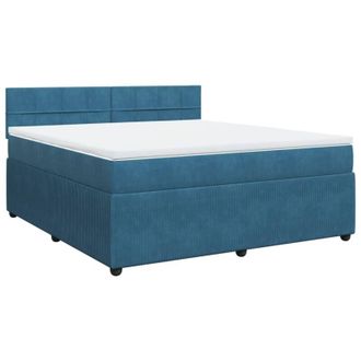 vidaXL Vidaxl - Cama Box Spring Con Colch&oacute;n Terciopelo Azul 180x200 Cm