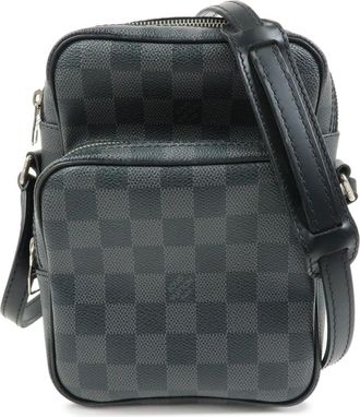 Louis Vuitton Rem Damier Graphite Black Canvas Handbag (Pre-Owned)