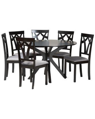 Baxton Studio Luise Modern Wood 7pc Dining Set