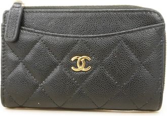 Chanel Black Grained Calfskin Coin Purse/Coin Case (Pre-Owned)