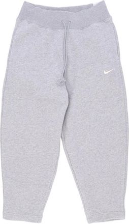 Nike Fleece Trainingsbroek Curved - Dames - Trainingsbroeken - Grijs - M - Katoen - Fitness