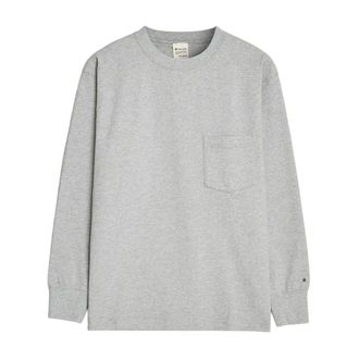 Snow Peak Hoodies & sweatvesten, Heren, Grijs, L, Katoen, Cotton Heavy Longsleeve