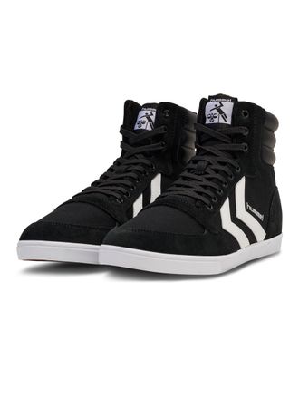Hummel Sneaker HUMMEL SLIMMER STADIL HIGH, Damen, Gr. 36, schwarz-weiss (schwarz, wei&szlig;), Leder, Textil, Schuhe Sneaker
