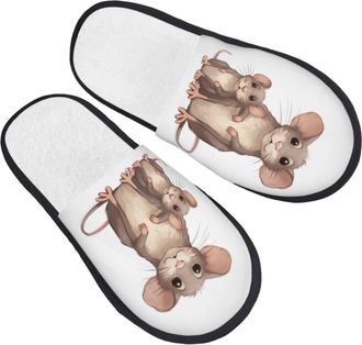 Generic Sliders Mother And Child Rats Warm Shoes Lightweight Cotton Slippers For Big Kid Bedroom Hotel M