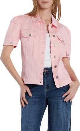 Wash Lab Denim Puff Sleeve Denim Jacket in Crystal Rose at Nordstrom, Size Medium