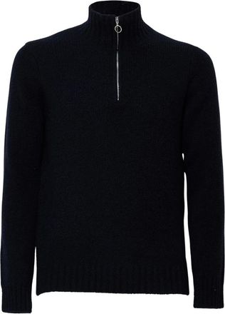 04651/ Maglia a maniche lunghe con collo a mezza zip - - Knitwear - Uomo - Blu - M