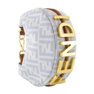 Fendi Dames, Tassen, Blauw, Maat: ONE Size Katoen