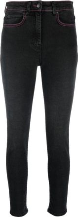 Msgm tonal-stitch skinny jeans - women - Spandex/Elastane/Cotton/Polyester/Cotton - 40 - Black