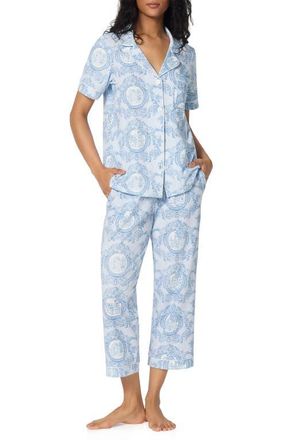 Bedhead Pajamas Print Stretch Cotton Jersey Crop Pajamas in Minuet Toile at Nordstrom, Size X-Small