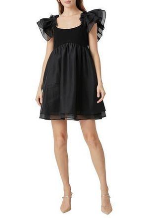 endless rose Organza Minidress in Black at Nordstrom Rack, Size Medium