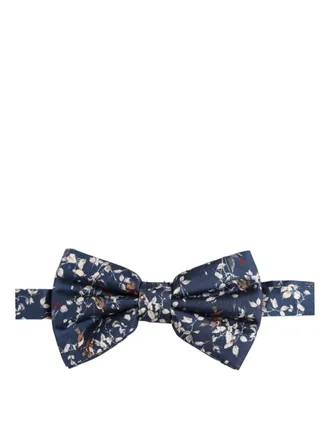 Dolce & Gabbana Floral Silk Bow Tie - Navy