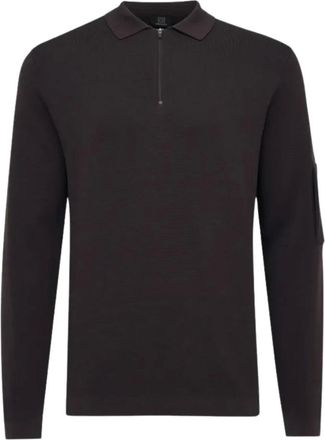 Genti Polo Zip LS - Heren - Tops - Paars - Maat: XL Nylon