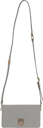 Pinko Rectangular Leather Shoulder Bag With Logo