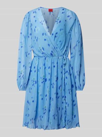 HUGO BOSS Minikleid in Wickel-Optik Modell Kahula in Hellblau, Gr&ouml;&szlig;e 44